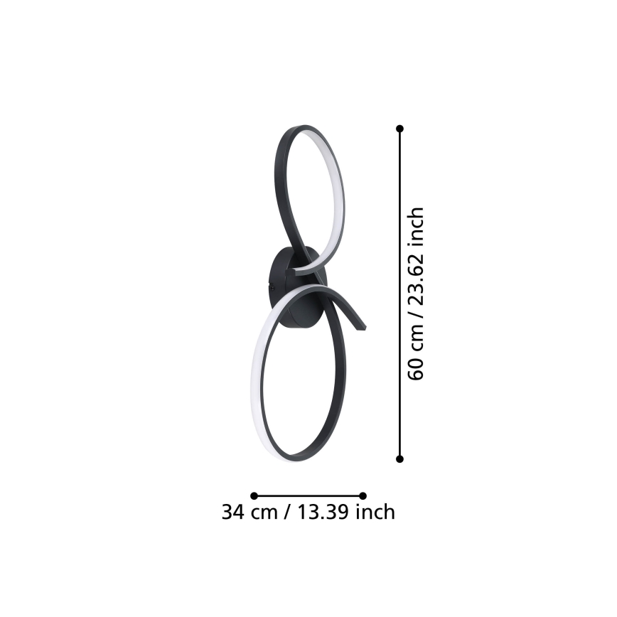 Eglo - LED lubinis šviestuvas LED/21W/230V 3000K juoda