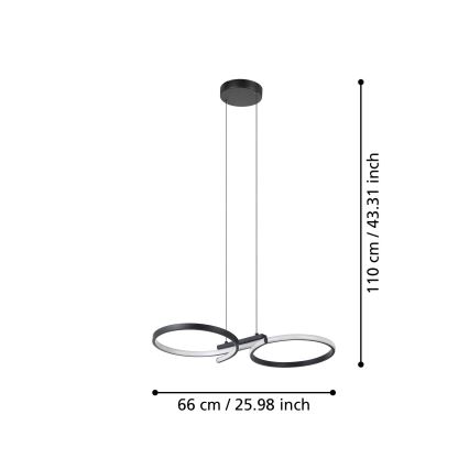 Eglo - LED Pakabinamas sietynas LED/21W/230V 3000K juoda