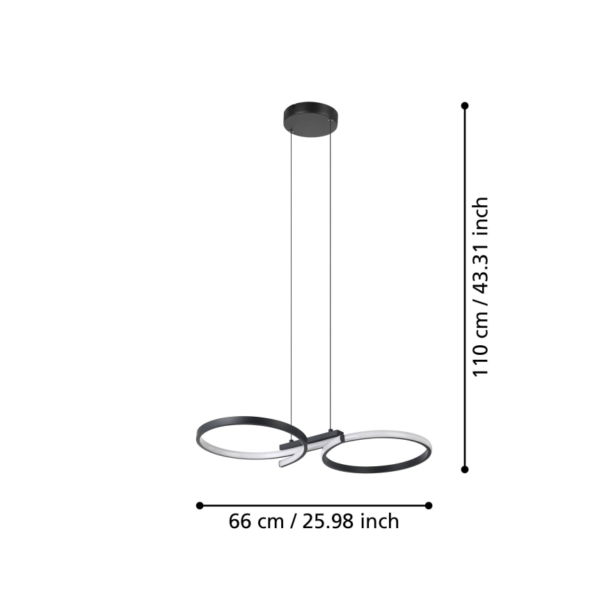 Eglo - LED Pakabinamas sietynas LED/21W/230V 3000K juoda