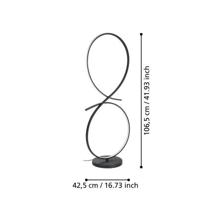 Eglo - LED toršeras LED/20W/230V 3000K juoda