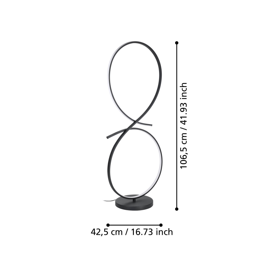 Eglo - LED toršeras LED/20W/230V 3000K juoda