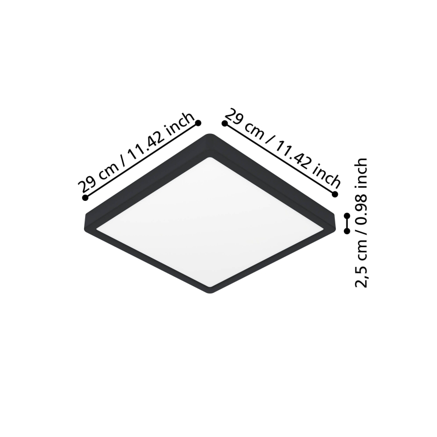 Eglo - LED lubinis šviestuvas LED/13W/230V 2700/4000/6500K 29x29cm juodas