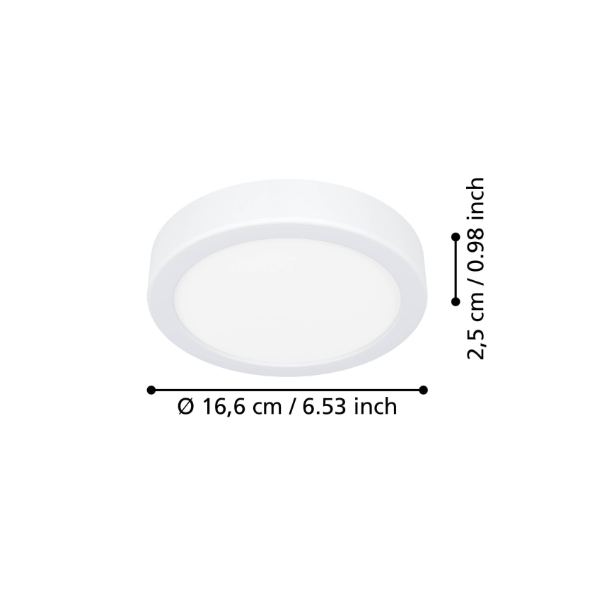 Eglo - LED lubinis šviestuvas LED/7,5W/230V 2700/4000/6500K skersm. 16,6 cm baltas