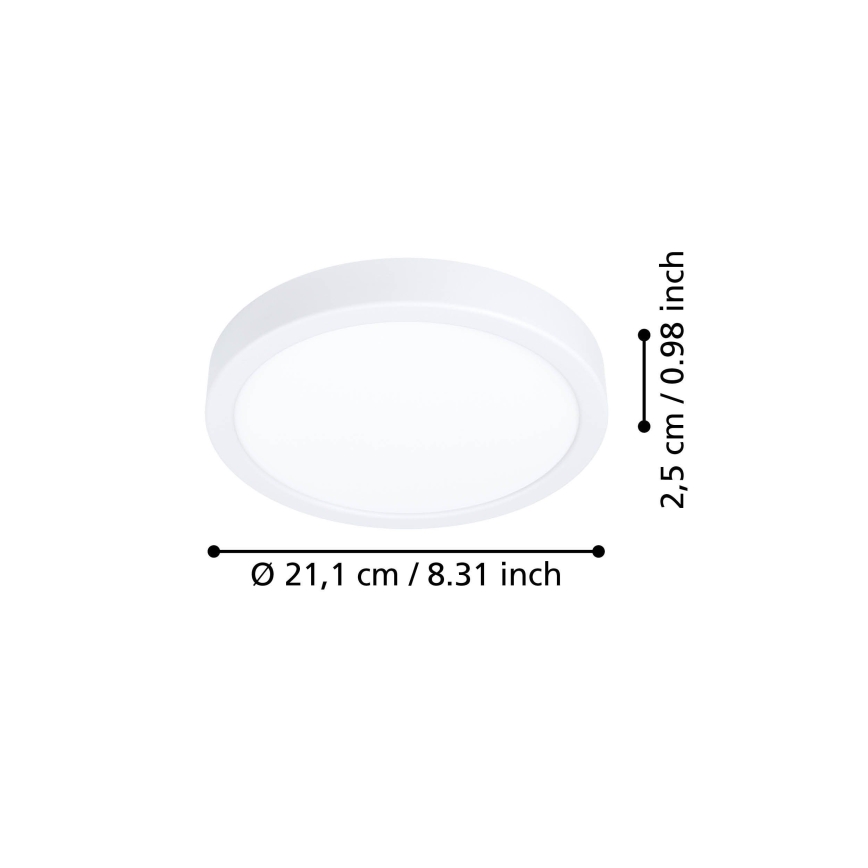 Eglo - LED lubinis šviestuvas LED/11,5W/230V 2700/4000/6500K, skersmuo 21,1 cm, baltas