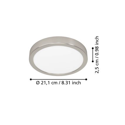 Eglo - LED lubų šviestuvas LED/11,5W/230V 2700/4000/6500K skersmuo 21,1 cm matinis chromas