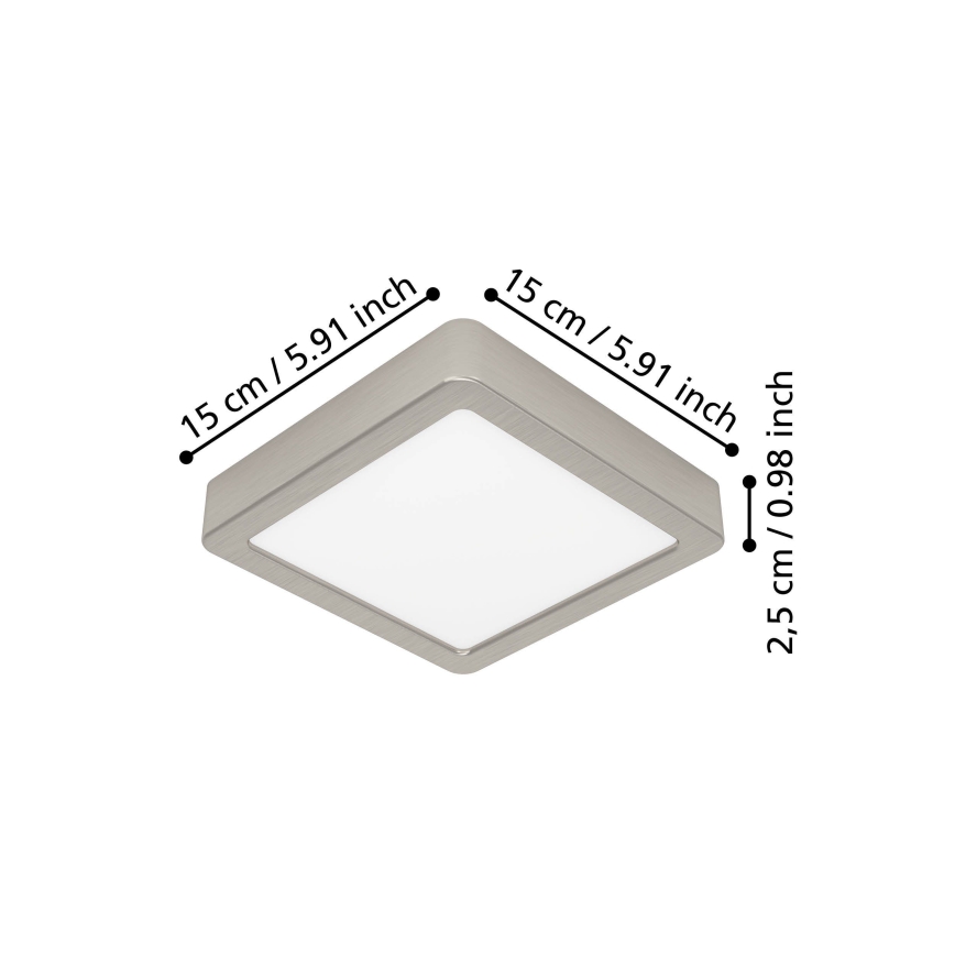Eglo - LED lubinis šviestuvas LED/7W/230V 2700/4000/6500K 15x15 cm matinis chromas