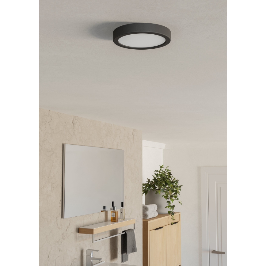 Eglo - Vonios kambario lubinis LED šviestuvas LED/7,5W/230V 2700/4000/6500K Ø 16,6 cm IP44 juodas