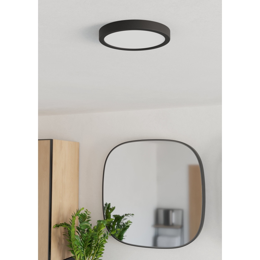 Eglo - LED vonios kambario lubinis šviestuvas LED/11,5W/230V 2700/4000/6500K skersmuo 21,1 cm IP44 juodas