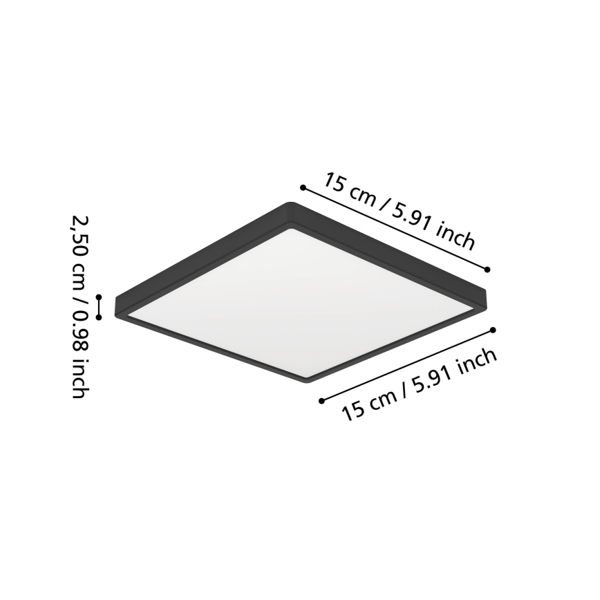 Eglo - LED vonios lubinis šviestuvas LED/7W/230V 2700/4000/6500K 15x15 cm IP44 juodas