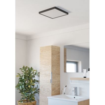 Eglo - LED vonios lubinis šviestuvas LED/13W/230V 29x29 cm IP44 juodas