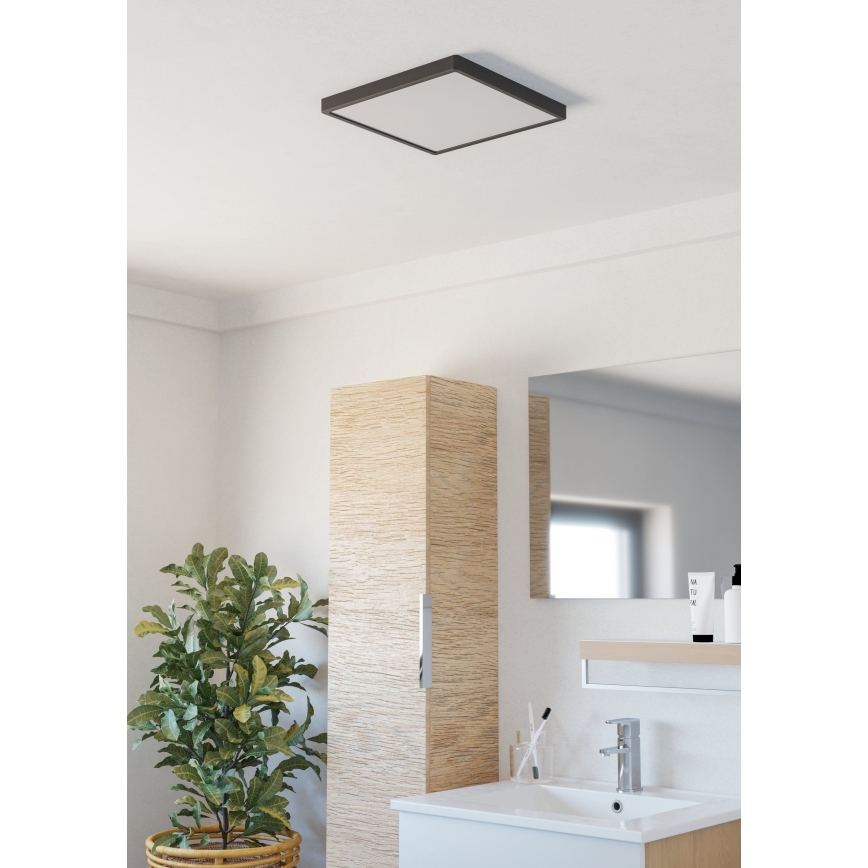 Eglo - LED vonios lubinis šviestuvas LED/13W/230V 29x29 cm IP44 juodas