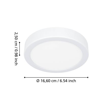 Eglo - vonios kambario lubinis LED šviestuvas LED/7,5W/230V 2700/4000/6500K skersmuo 16,6 cm IP44 balta