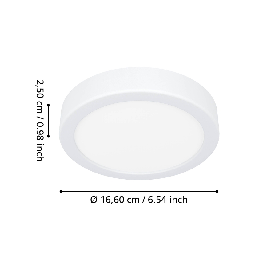 Eglo - vonios kambario lubinis LED šviestuvas LED/7,5W/230V 2700/4000/6500K skersmuo 16,6 cm IP44 balta