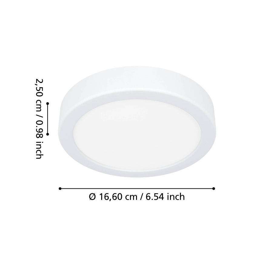 Eglo - LED vonios lubinis šviestuvas LED/7,5W/230V skersmuo 16,6 cm IP44 baltas