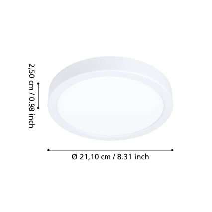 Eglo - LED vonios kambario lubinis šviestuvas LED/11,5W/230V skersmuo 21,1 cm IP44 baltas