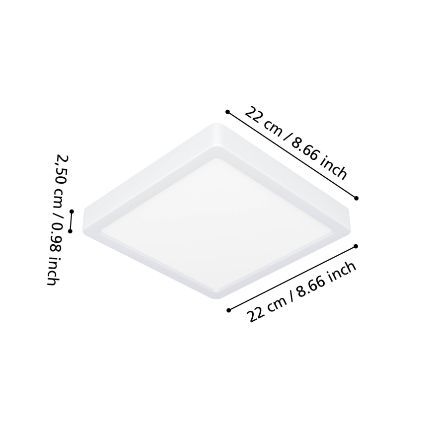 Eglo - LED vonios kambario lubinis šviestuvas LED/10,5W/230V 2700/4000/6500K 22x22 cm IP44 balta