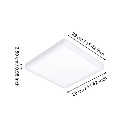 Eglo - LED vonios lubinis šviestuvas LED/13W/230V 29x29 cm IP44 baltas