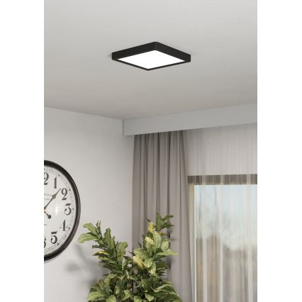 Eglo - LED RGBW reguliuojamas vonios kambario lubinis šviestuvas LED/10,5W/230V 2700-6500K 22x22 cm IP44 juodas