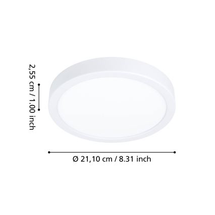 Eglo - LED RGBW dimeriuojamas vonios lubų šviestuvas LED/11,2W/230V 2700–6500K Ø 21,1 cm IP44 balta