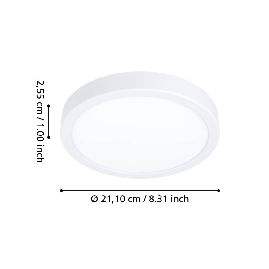 Eglo - LED RGBW dimeriuojamas vonios lubų šviestuvas LED/11,2W/230V 2700–6500K Ø 21,1 cm IP44 balta