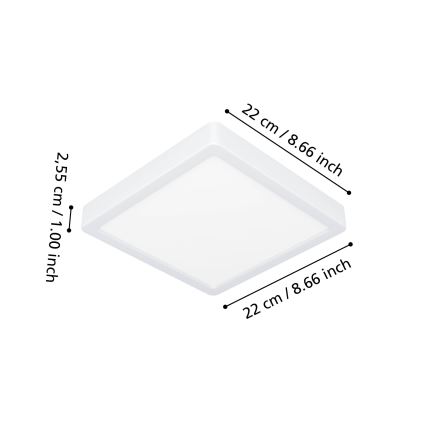 Eglo - LED RGBW reguliuojamas vonios kambario lubų šviestuvas LED/10,5W/230V 2700-6500K 22x22 cm IP44 baltas