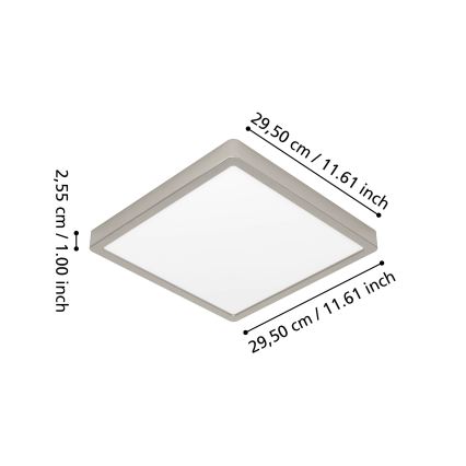 Eglo - LED RGBW dimeriuojamas vonios lubinis šviestuvas LED/13,5W/230V 2700-6500K 29,5x29,5 cm IP44 matinio chromo apdaila