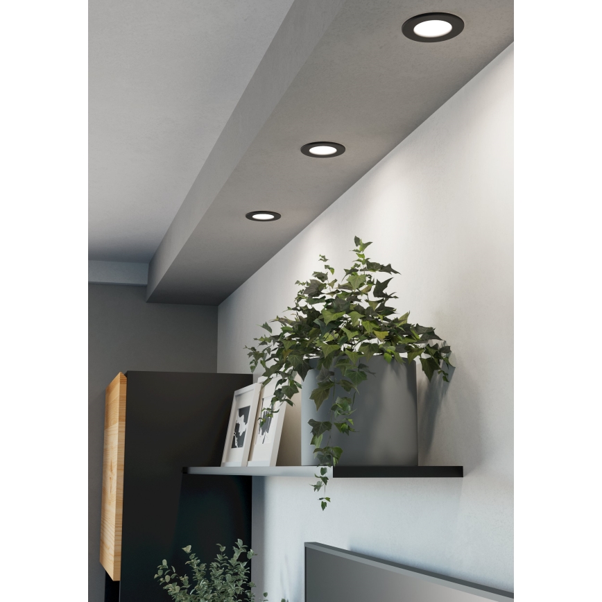 Eglo - LED įleidžiamasis šviestuvas LED/3,7W/230V 2700/4000/6500K skersm. 8,8 cm juodas
