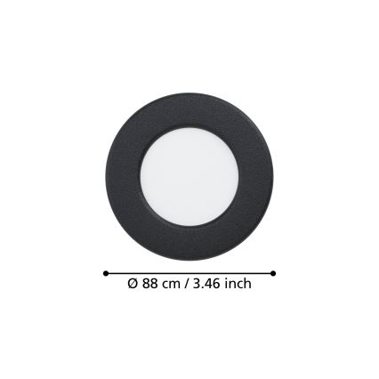 Eglo - LED įleidžiamasis šviestuvas LED/3,7W/230V 2700/4000/6500K skersm. 8,8 cm juodas