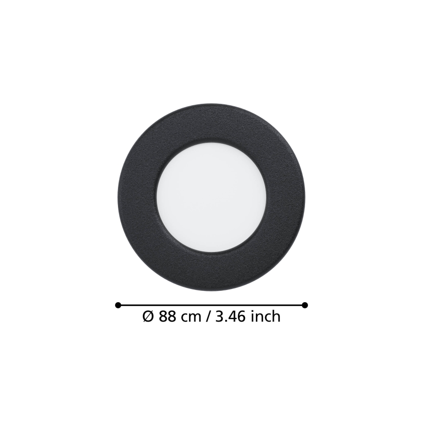 Eglo - LED įleidžiamasis šviestuvas LED/3,7W/230V 2700/4000/6500K skersm. 8,8 cm juodas