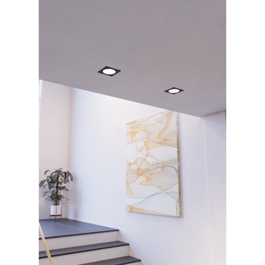 Eglo - LED įleidžiamas šviestuvas LED/6,3W/230V 2700/4000/6500K 11,9x11,9 cm juoda