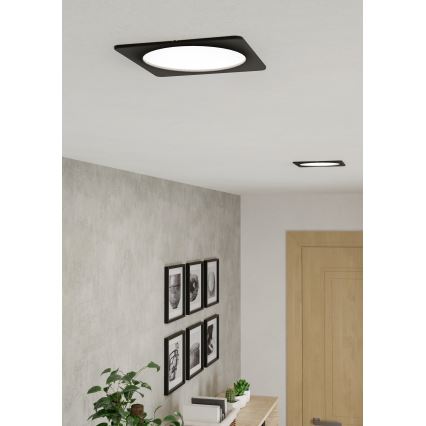 Eglo - LED įleidžiamasis šviestuvas LED/10,5W/230V 2700/4000/6500K 16,6x16,6 cm juodas