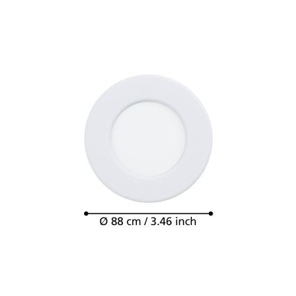 Eglo - Rinkinys 3 vnt. įleidžiamųjų LED šviestuvų LED/3,7W/230V 2700/4000/6500K, skersmuo 8,8 cm, balta