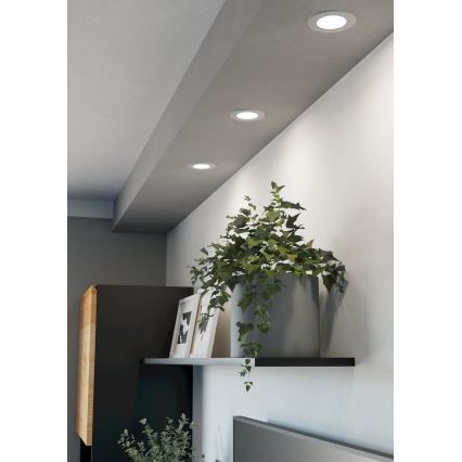 Eglo - Įleidžiamas LED šviestuvas, 3,7 W, 230 V, 2700/4000/6500 K, Ø 8,8 cm, baltas