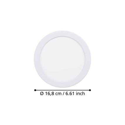 Eglo - Įleidžiamas LED šviestuvas LED/10,5W/230V 2700/4000/6500K skersmuo 16,8 cm baltas