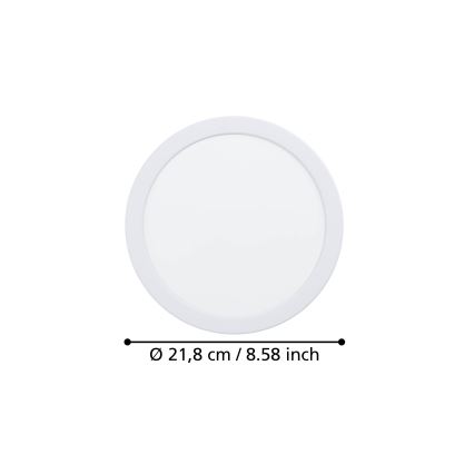 Eglo - LED įleidžiamas šviestuvas LED/18,5W/230V 2700/4000/6500K Ø 21,6 cm balta