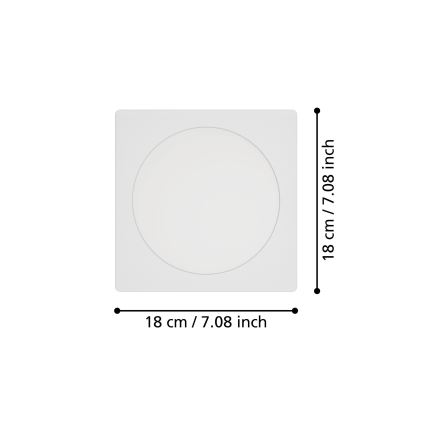 Eglo - LED įleidžiamas šviestuvas LED/10,5W/230V 2700/4000/6500K 16,6x16,6 cm baltas