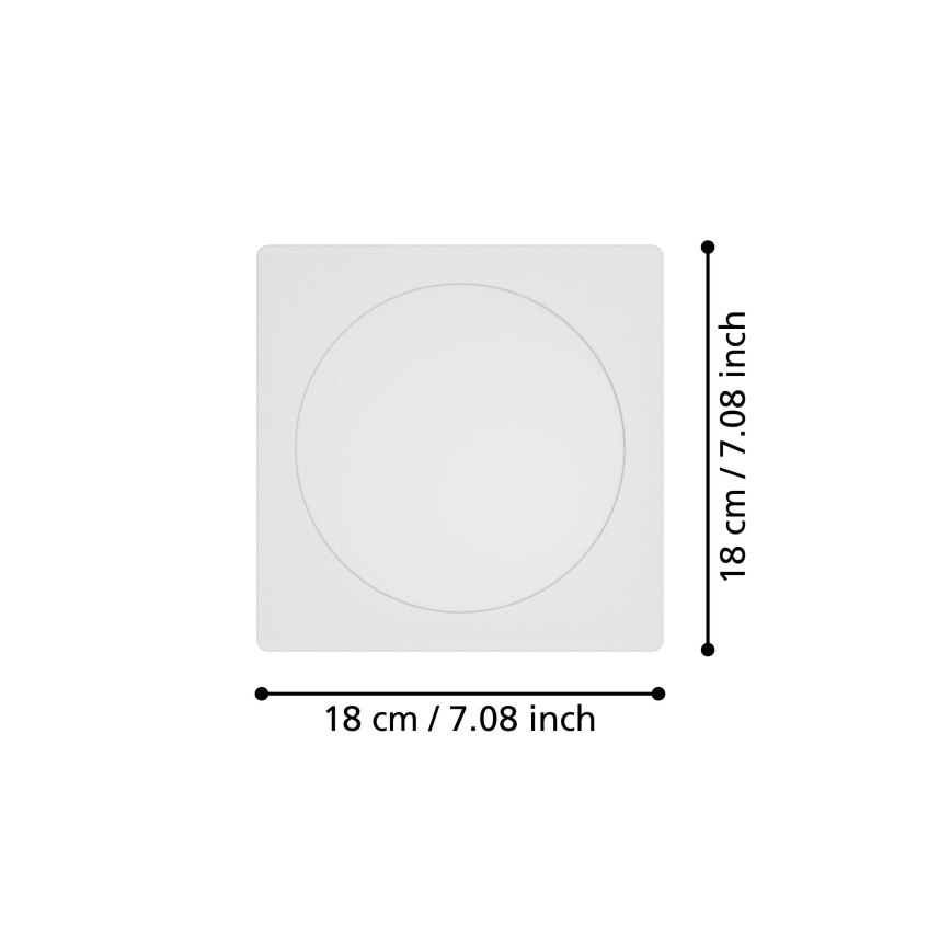 Eglo - LED įleidžiamas šviestuvas LED/10,5W/230V 2700/4000/6500K 16,6x16,6 cm baltas