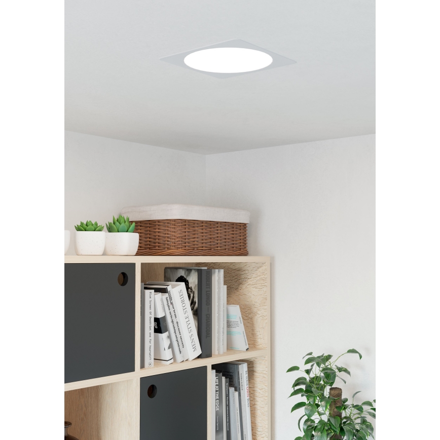 Eglo - LED įleidžiamas lubų šviestuvas LED/18,5W/230V 2700/4000/6500K 21,6x21,6 cm balta