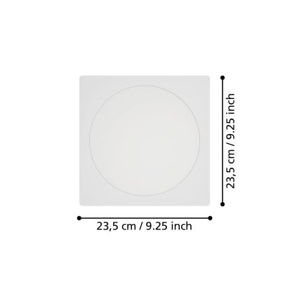 Eglo - LED įleidžiamas lubų šviestuvas LED/18,5W/230V 2700/4000/6500K 21,6x21,6 cm balta