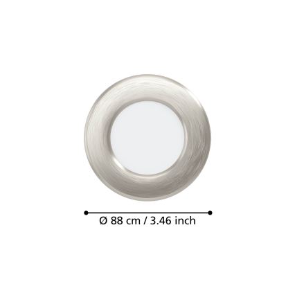 Eglo – komplektas 3 vnt. LED įleidžiamųjų šviestuvų LED/3,7 W/230 V 2700/4000/6500 K Ø 8,8 cm, matinis chromas
