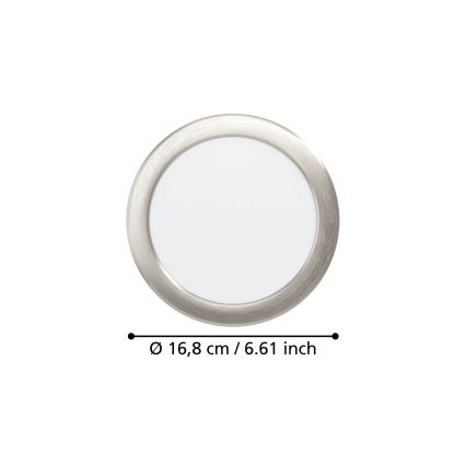 Eglo - LED įleidžiamasis šviestuvas LED/10,5W/230V 2700/4000/6500K Ø 16,8 cm matinis chromas