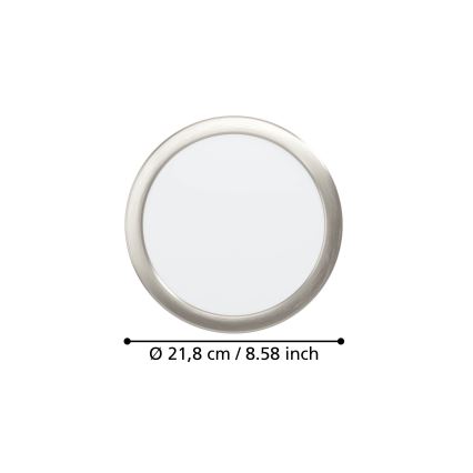 Eglo - LED įleidžiamas šviestuvas LED/18,5W/230V 2700/4000/6500K skersm. 21,6 cm matinis chromas