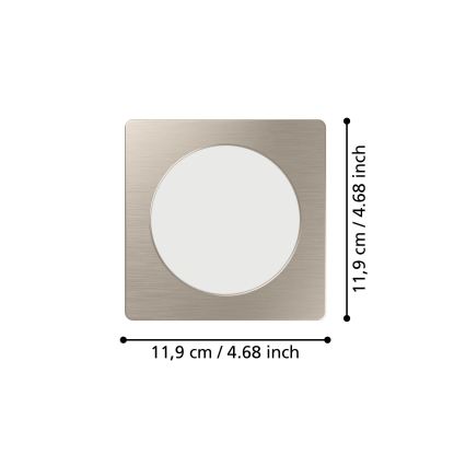 Eglo - Įleidžiamas LED šviestuvas LED/6,3W/230V 2700/4000/6500K 11,9x11,9 cm matinis chromas