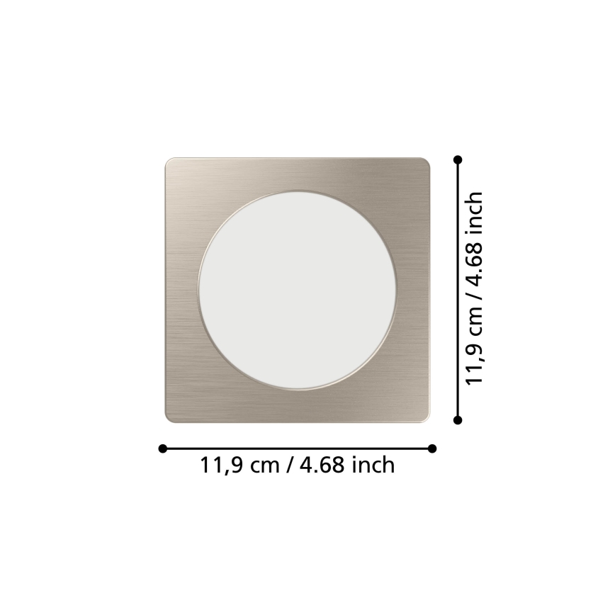 Eglo - Įleidžiamas LED šviestuvas LED/6,3W/230V 2700/4000/6500K 11,9x11,9 cm matinis chromas