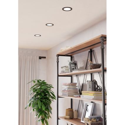 Eglo - vonios kambario įmontuojamas LED šviestuvas, 6,3 W, 230 V, 2700/4000/6500 K, skersmuo 11,9 cm, IP44, juodas
