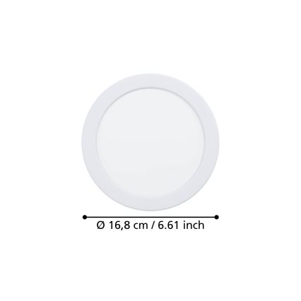 Eglo - LED vonios kambario įleidžiamasis šviestuvas LED/10,5W/230V 2700/4000/6500K Ø 16,8 cm IP44 baltas