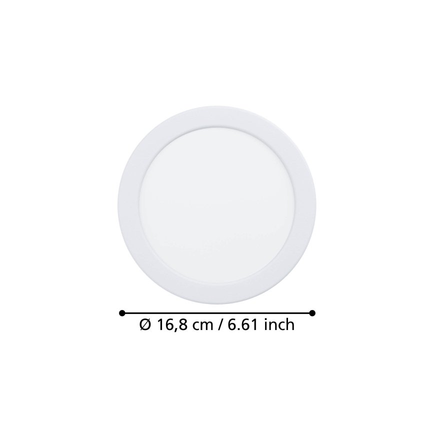 Eglo - LED vonios kambario įleidžiamasis šviestuvas LED/10,5W/230V 2700/4000/6500K Ø 16,8 cm IP44 baltas