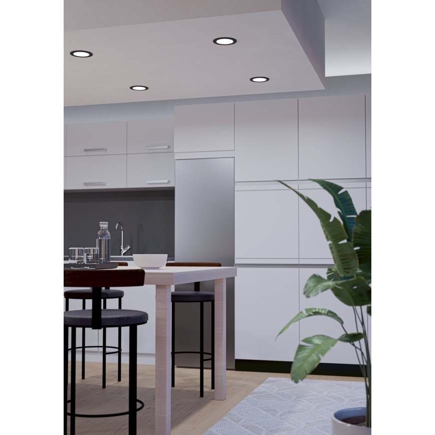 Eglo - LED RGBW dimeriuojamas vonios įleidžiamasis šviestuvas LED/5W/230V 2700–6500K Ø 12 cm IP44 juodas