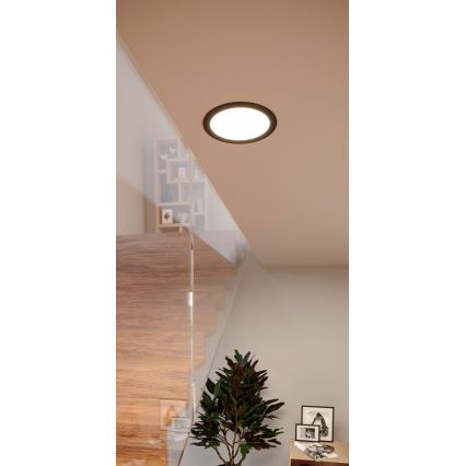 Eglo - LED RGBW dimeriuojamas vonios kambario įleidžiamasis šviestuvas LED/9,5W/230V 2700-6500K skersmuo 16,8 cm IP44 juodas