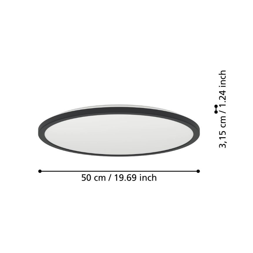 Eglo - LED lubinis vonios šviestuvas LED/16,8W/230V 2700/4000/6500K diametras 50 cm IP44 juoda